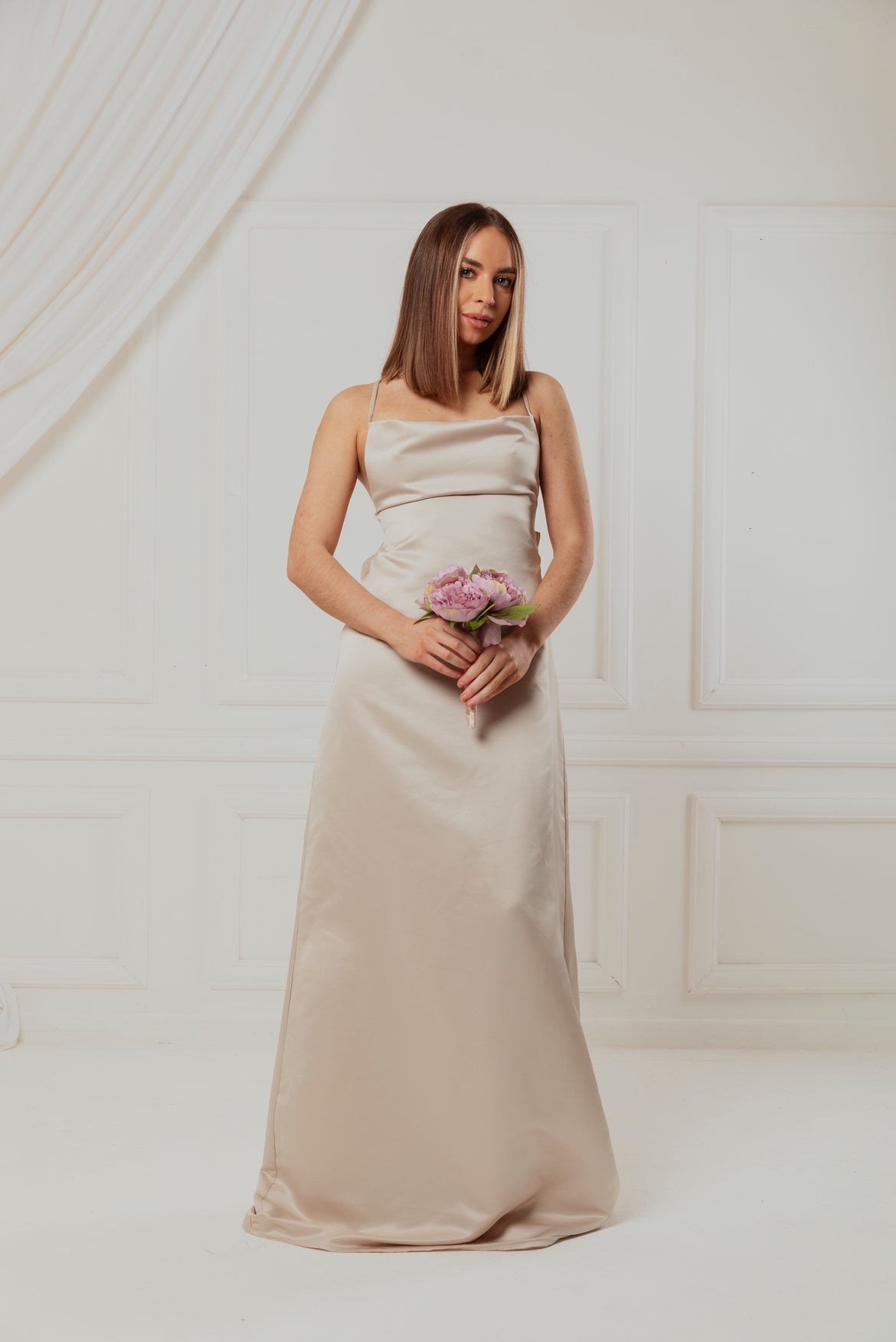 Champagne Cowl neck dress
