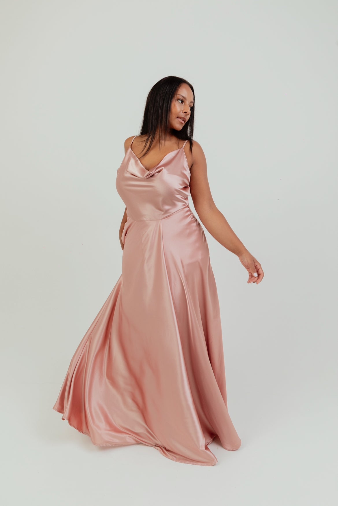 Cowl neck 2.0 Satin Dress
