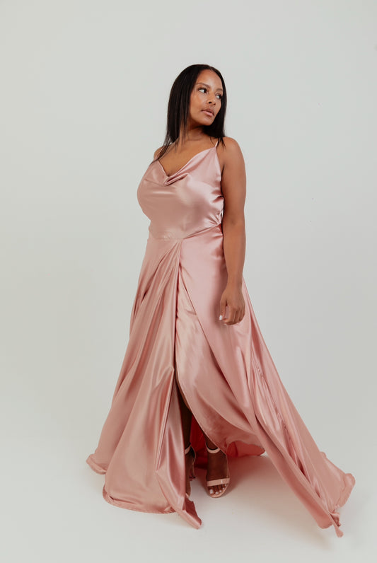 Cowl neck 2.0  Satin Dress