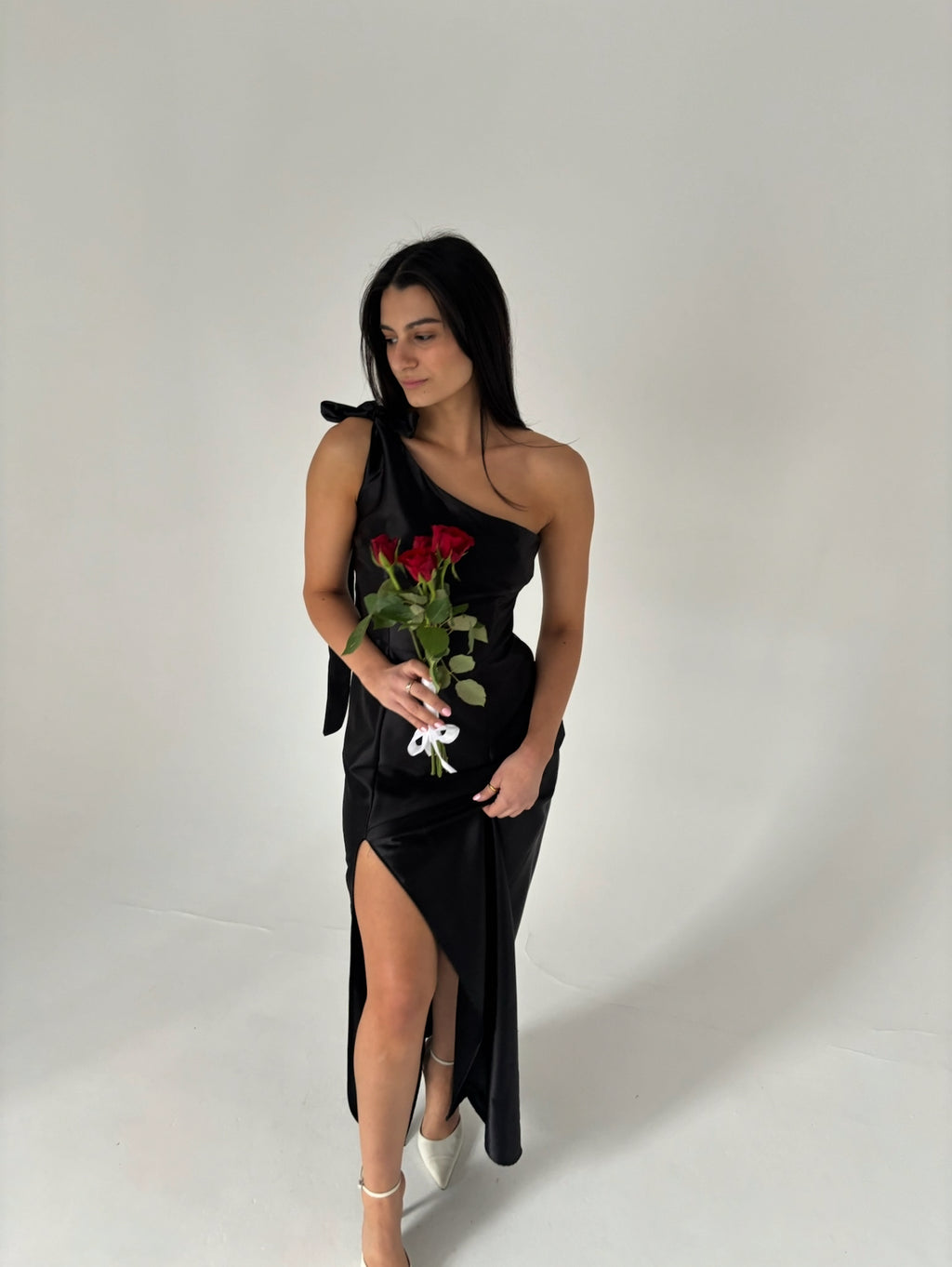 One shoulder Satin dress