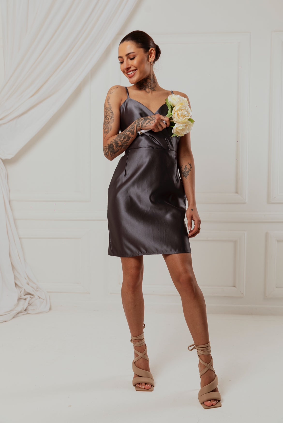 Graphite pencil skirt dress