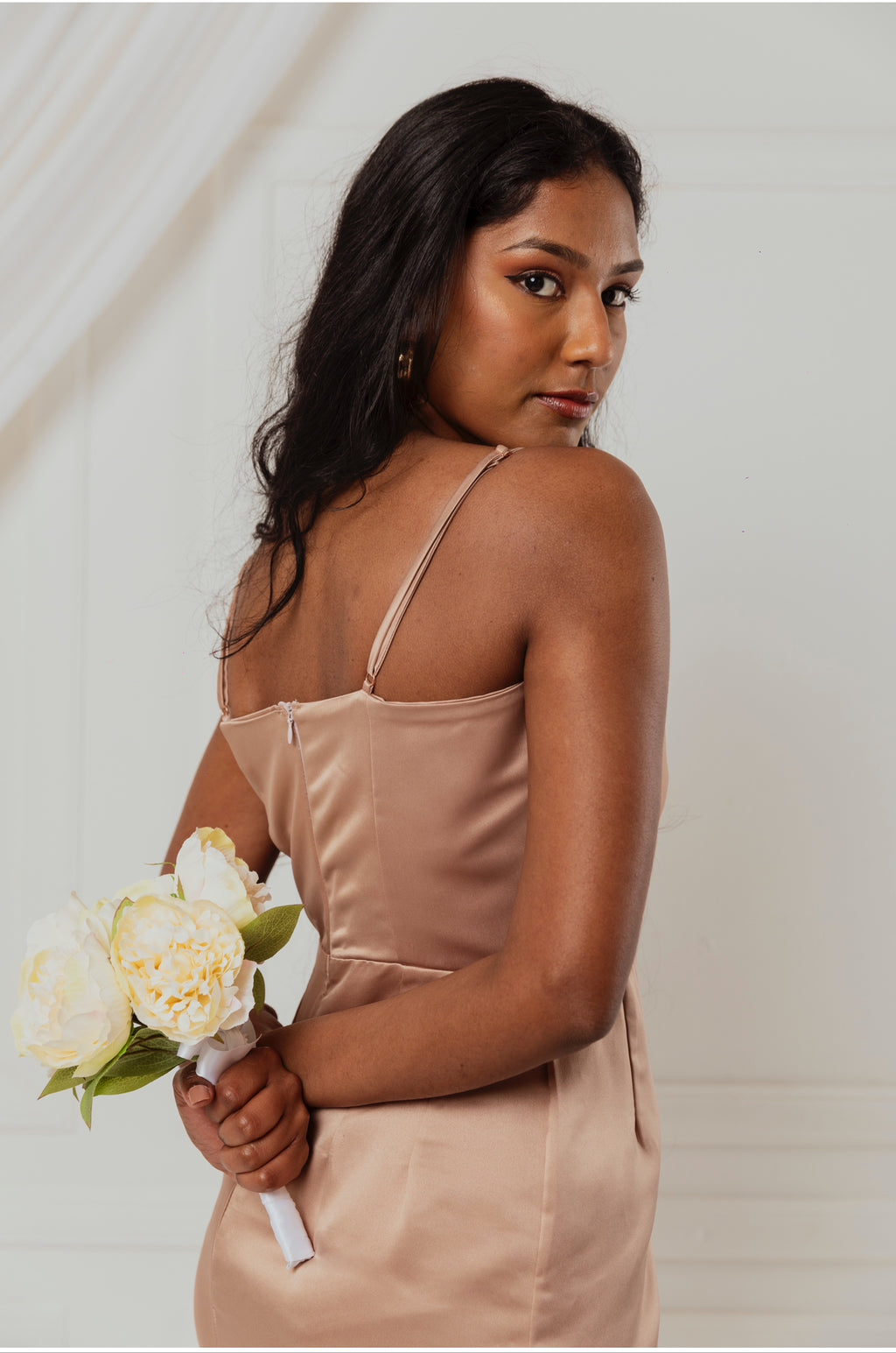 Dusty rose pencil skirt dress