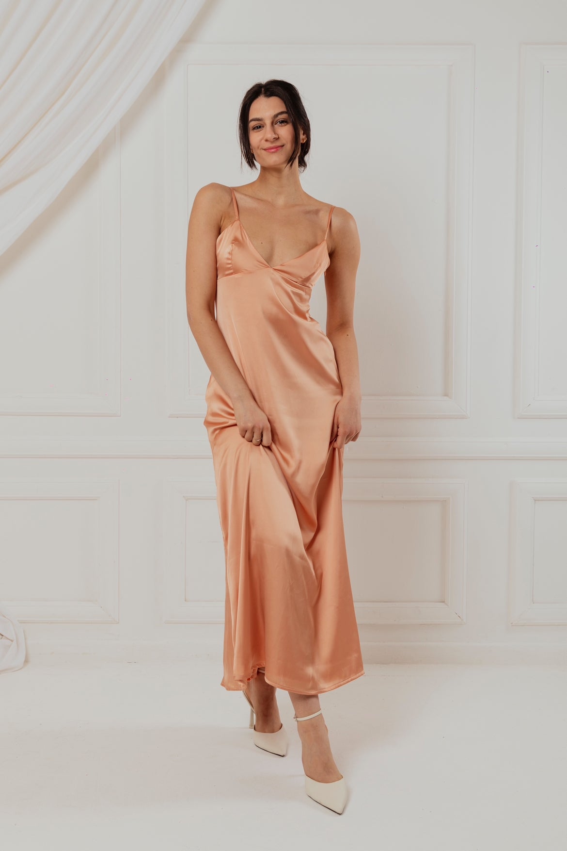 Peach maxi dress