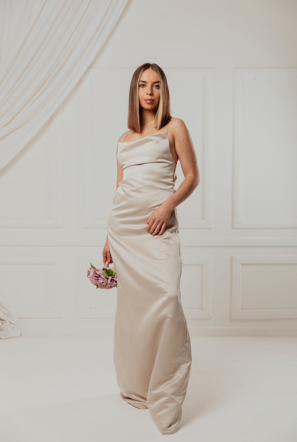 Champagne Cowl neck dress