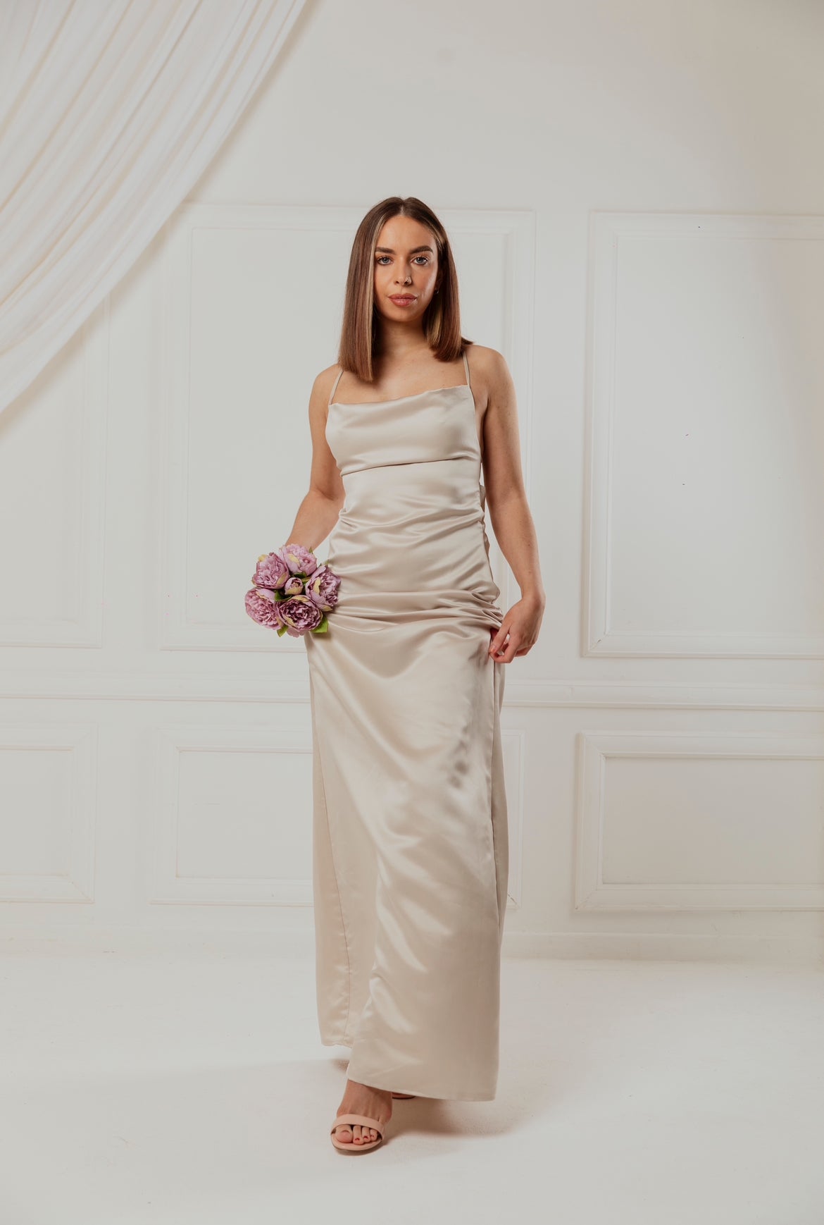 Champagne Cowl neck dress