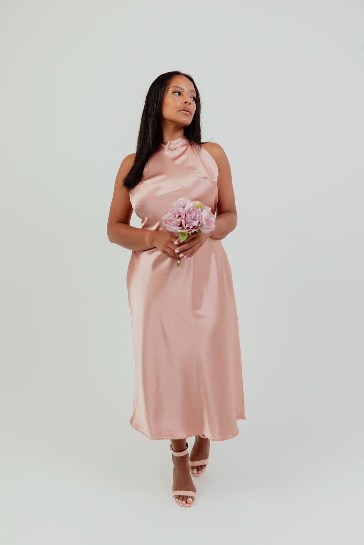 Halter Neck Satin dress