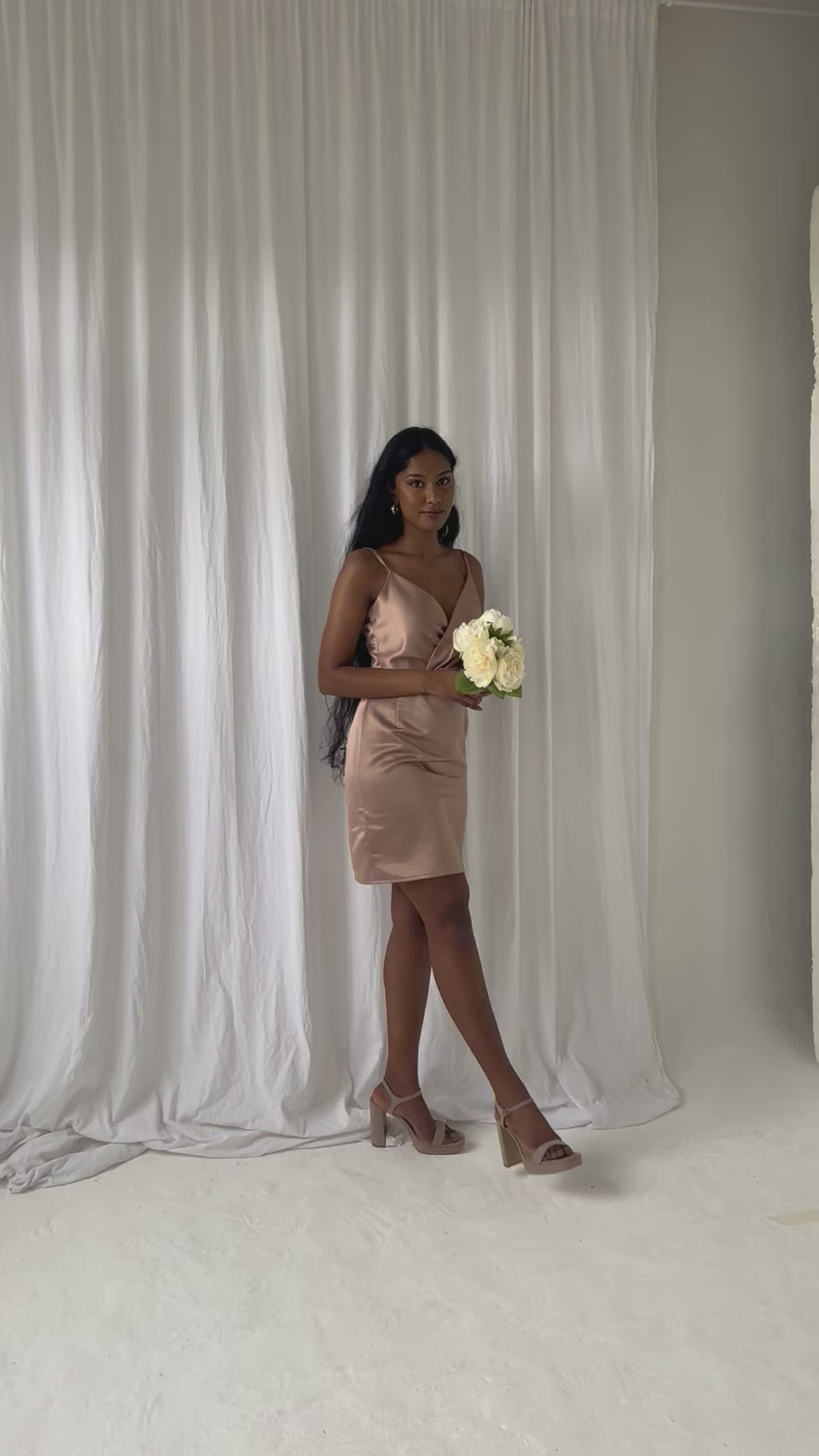 Dusty rose pencil skirt dress