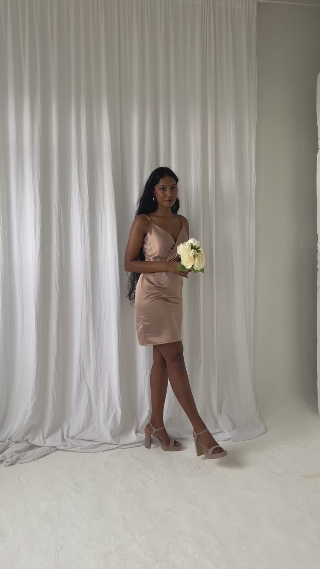 Dusty rose pencil skirt dress